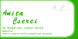 anita cserei business card